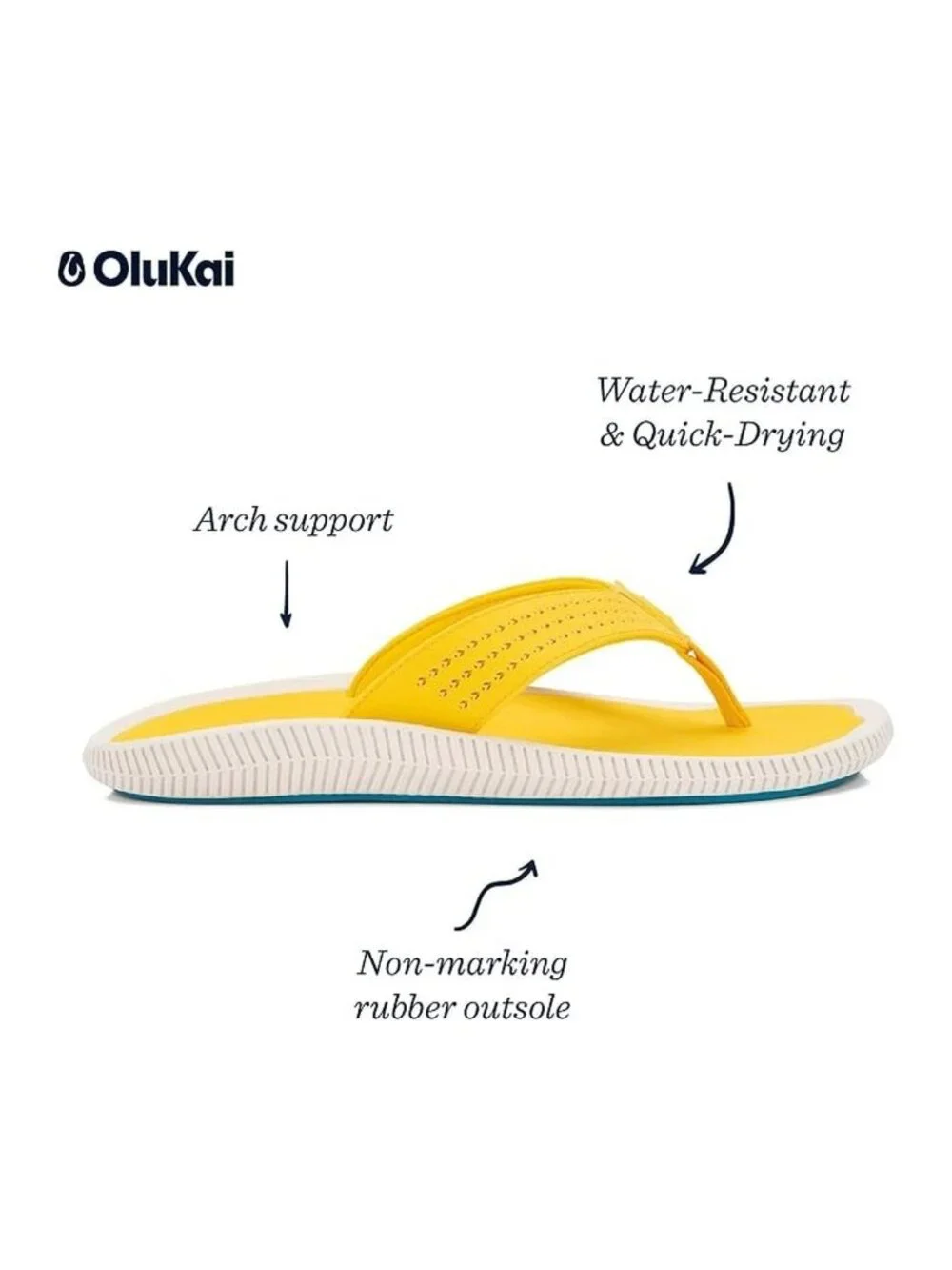 OluKai Ulele Men's Beach Sandals, Water Resistant Flip Flops Size 10